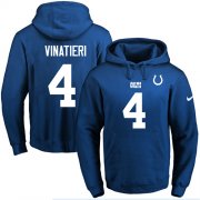 Wholesale Cheap Nike Colts #4 Adam Vinatieri Royal Blue Name & Number Pullover NFL Hoodie