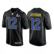 Wholesale Cheap Men's Los Angeles Rams #12 Van Jefferson 2022 Black Super Bowl LVI Game Stitched Jersey