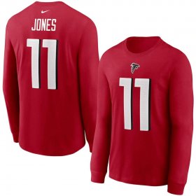 Wholesale Cheap Atlanta Falcons #11 Julio Jones Nike Player Name & Number Long Sleeve T-Shirt Red
