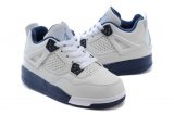 Wholesale Cheap Air Jordan 4 (IV) Kids Shoes White/blue
