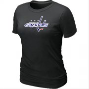 Wholesale Cheap Women's Washington Capitals Big & Tall Logo Black NHL T-Shirt