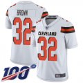 Wholesale Cheap Nike Browns #32 Jim Brown White Men's Stitched NFL 100th Season Vapor Limited Jersey