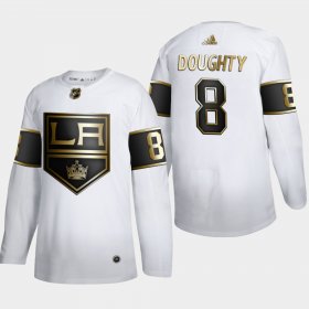 Wholesale Cheap Los Angeles Kings #8 Drew Doughty Men\'s Adidas White Golden Edition Limited Stitched NHL Jersey