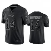 Wholesale Cheap Men's New England Patriots #14 Ty Montgomery Black Reflective Limited Stitched Football Jersey
