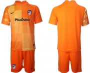 Wholesale Cheap Men 2021-2022 Club Atletico Madrid orange red goalkeeper blank Soccer Jersey