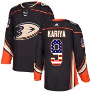 Wholesale Cheap Adidas Ducks #9 Paul Kariya Black Home Authentic USA Flag Stitched NHL Jersey