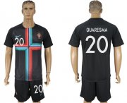 Wholesale Cheap Portugal #20 Quaresma Black Training Soccer Country Jersey