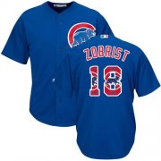 Wholesale Cheap Cubs #18 Ben Zobrist Blue Team Logo Fashion Stitched MLB Jersey