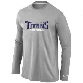 Wholesale Cheap Nike Tennessee Titans Authentic Font Long Sleeve T-Shirt Grey