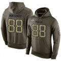 Wholesale Cheap NFL Men's Nike Green Bay Packers #88 Ty Montgomery Stitched Green Olive Salute To Service KO Performance Hoodie