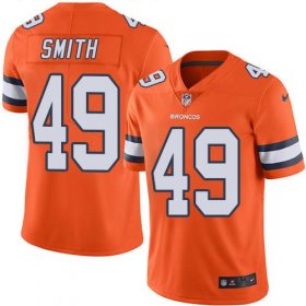 Wholesale Cheap Nike Broncos #49 Dennis Smith Orange Men\'s Stitched NFL Limited Rush Jersey