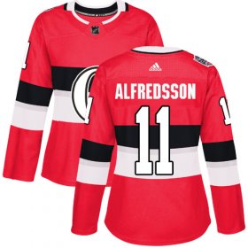 Wholesale Cheap Adidas Senators #11 Daniel Alfredsson Red Authentic 2017 100 Classic Women\'s Stitched NHL Jersey