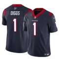 Cheap Youth Houston Texans #1 Stefon Diggs Navy 2024 F.U.S.E Vapor Untouchable Limited Stitched Football Jersey