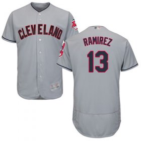 Wholesale Cheap Indians #13 Hanley Ramirez Grey Flexbase Authentic Collection Stitched MLB Jersey