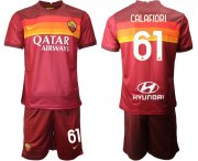 Wholesale Cheap Men 2020-2021 club Roma home 61 red Soccer Jerseys
