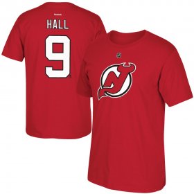Wholesale Cheap New Jersey Devils #9 Taylor Hall Reebok Name & Number T-Shirt Red