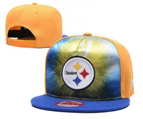 Wholesale Cheap Steelers Team Logo Yellow Royal Adjustable Leather Hat TX