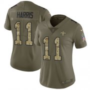 Wholesale Cheap Nike Saints #11 Deonte Harris Olive/Camo Women's Stitched NFL Limited 2017 Salute To Service Jersey