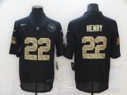 Wholesale Cheap Men's Tennessee Titans #22 Derrick Henry Black Camo 2020 Salute To Service Stitched NFL Nike Limited Jersey