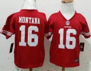 Wholesale Cheap Toddler Nike 49ers #16 Joe Montana Red Team Color Stitched NFL Elite Jersey
