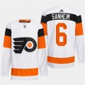 Cheap Men's Philadelphia Flyers #6 Travis Sanheim White 2024 Stadium Series Stitched Jersey