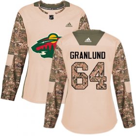 Wholesale Cheap Adidas Wild #64 Mikael Granlund Camo Authentic 2017 Veterans Day Women\'s Stitched NHL Jersey