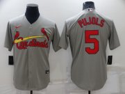 Wholesale Cheap Men's St Louis Cardinals #5 Albert Pujols Grey Stitched MLB Cool Base Nike Jersey
