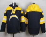 Wholesale Cheap Nike Chargers Blank Navy Blue Player Pullover NFL Hoodie