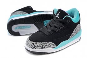 Wholesale Cheap Air Jordan 3 Kids Gg Shoes black/blue-gray cement