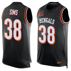 Wholesale Cheap Nike Bengals #38 LeShaun Sims Black Team Color Men\'s Stitched NFL Limited Tank Top Jersey