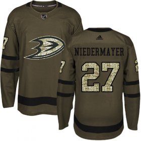 Wholesale Cheap Adidas Ducks #27 Scott Niedermayer Green Salute to Service Stitched NHL Jersey