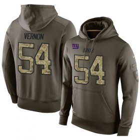 Wholesale Cheap NFL Men\'s Nike New York Giants #54 Olivier Vernon Stitched Green Olive Salute To Service KO Performance Hoodie