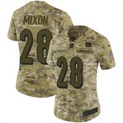 Wholesale Cheap Nike Bengals #28 Joe Mixon Camo Women's Stitched NFL Limited 2018 Salute to Service Jersey