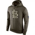 Wholesale Cheap Men's St.Louis Cardinals Nike Olive Salute To Service KO Performance Hoodie
