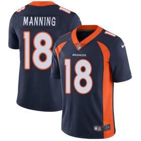 Wholesale Cheap Nike Broncos #18 Peyton Manning Navy Blue Alternate Men\'s Stitched NFL Vapor Untouchable Limited Jersey