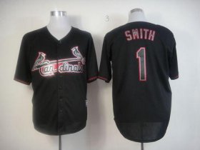 Wholesale Cheap Cardinals #1 Ozzie Smith Black Fashion Stitched MLB Jersey