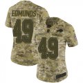 Wholesale Cheap Nike Bills #49 Tremaine Edmunds Camo Women's Stitched NFL Limited 2018 Salute to Service Jersey