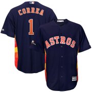 Wholesale Cheap Houston Astros #1 Carlos Correa Majestic 2019 Postseason Official Cool Base Player Jersey Navy