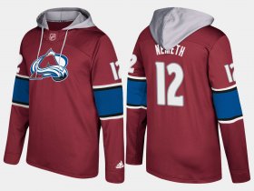 Wholesale Cheap Avalanche #12 Patrik Nemeth Burgundy Name And Number Hoodie
