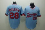 Wholesale Cheap Mitchelland Ness Twins #28 Bert Blyleven Stitched Light Blue Throwback MLB Jersey