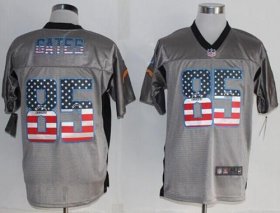 Wholesale Cheap Nike Chargers #85 Antonio Gates Grey Men\'s Stitched NFL Elite USA Flag Fashion Jersey