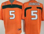 Wholesale Cheap Men's Miami Hurricanes #5 Andre Johnson Orange NCAA Football Nike Jersey