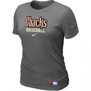 Wholesale Cheap Women's Arizona Diamondbacks Nike Short Sleeve Practice MLB T-Shirt Crow Grey