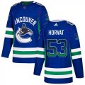 Wholesale Cheap Adidas Canucks #53 Bo Horvat Blue Home Authentic Drift Fashion Stitched NHL Jersey