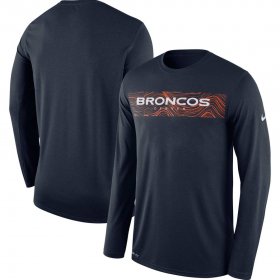Wholesale Cheap Denver Broncos Nike Sideline Seismic Legend Long Sleeve T-Shirt Navy