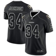 Wholesale Cheap Nike Raiders #34 Bo Jackson Lights Out Black Men's Stitched NFL Limited Rush Jersey