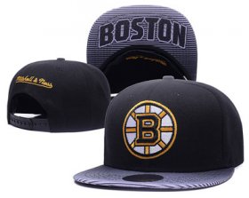Wholesale Cheap NHL Boston Bruins Team Logo Black Mitchell & Ness Adjustable Hat