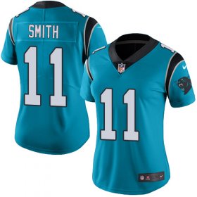 Wholesale Cheap Nike Panthers #11 Torrey Smith Blue Women\'s Stitched NFL Limited Rush Jersey