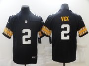 Wholesale Cheap Men's Pittsburgh Steelers #2 Mike Vick Black Vapor Untouchable Stitched NFL Nike Throwback Limited Jersey