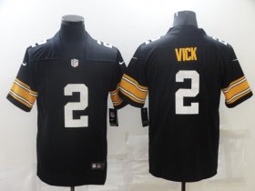 Wholesale Cheap Men\'s Pittsburgh Steelers #2 Mike Vick Black Vapor Untouchable Stitched NFL Nike Throwback Limited Jersey